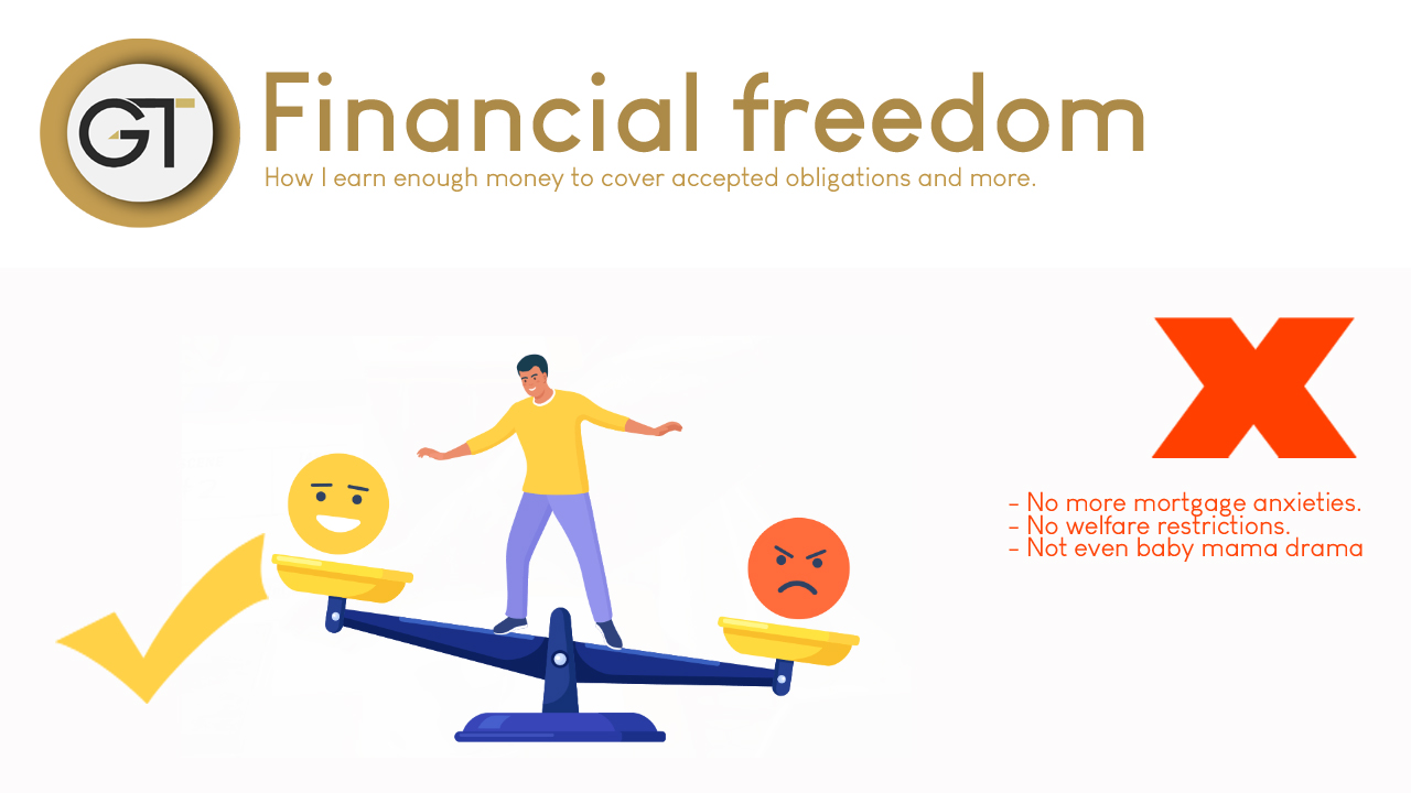 Financial Freedom How i earn enough money to cover accepted obligations and more - No more mortgage anxieties -No welfare restrictions. - Not even baby mama drama